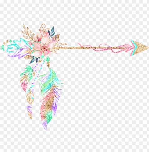 free boho floral arrow clipart - boho arrow clipart free PNG with no cost