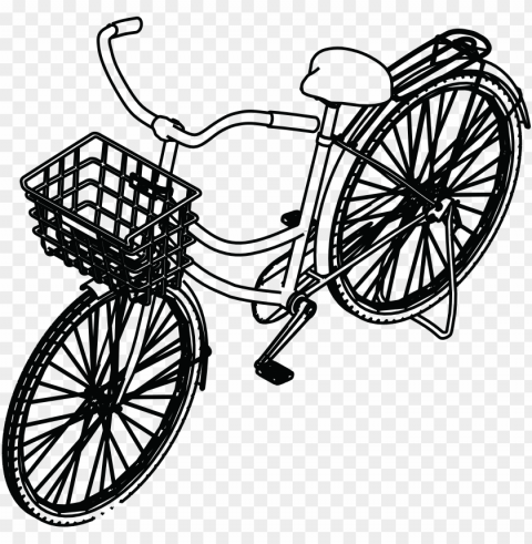 free clipart of a bicycle with a basket - isometric bike drawi Transparent background PNG images comprehensive collection PNG transparent with Clear Background ID d2780e5c