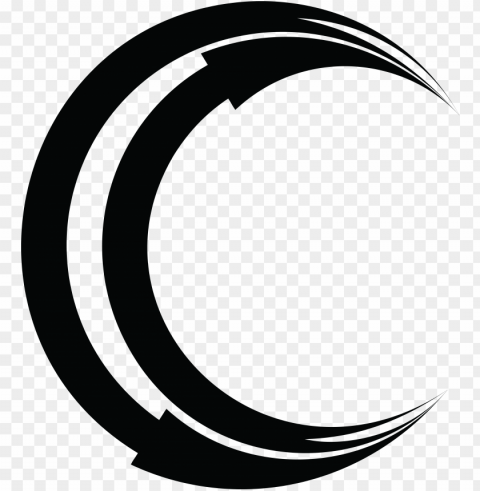  clipart of a black and white arrow cresent moon - luna de iori yagami Free download PNG with alpha channel