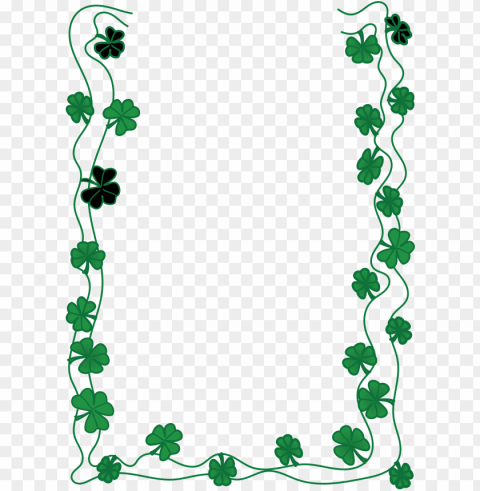 free clipart of a st patricks day shamrock clover border - st patricks day border clipart PNG Image with Isolated Artwork