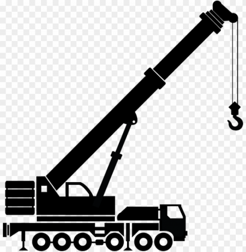 free crane clipart black and white - truck crane clipart black and white HighResolution PNG Isolated Illustration