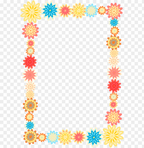 free digital scrapbooking flower frame - colorful flower frames Clear PNG file