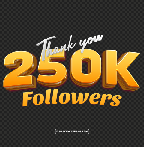 free download 250k followers gold thank you PNG design elements