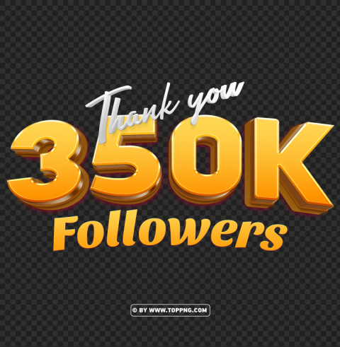 free download 350k followers gold thank you img PNG for mobile apps
