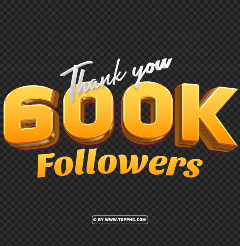 free download 600k followers gold thank you PNG for online use