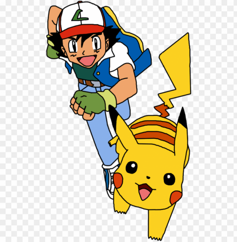 free download ash y pikachu clipart ash ketchum - ash and pikachu Isolated Illustration in Transparent PNG
