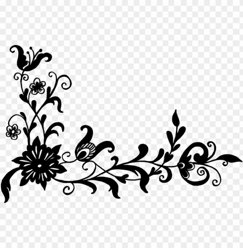 Free Download - Corner Floral Design PNG For Educational Use