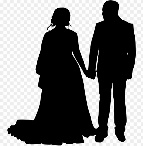 Free Download - Couple Marriage Silhouette Transparent Background PNG For Presentations