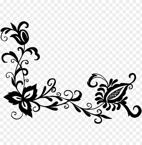 free download - flowers black pattern PNG Graphic with Isolated Clarity