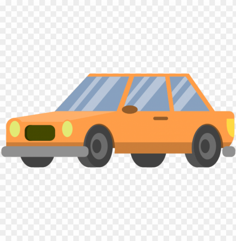 free download high quality cartoon car icon orange - cartoon car no background Isolated Illustration on Transparent PNG