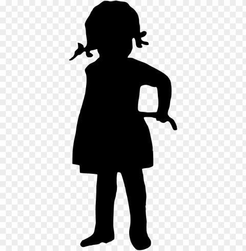 free download - little girl silhouette transparent ClearCut Background PNG Isolated Subject