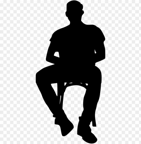 free download - man sitting on chair silhouette PNG Isolated Object on Clear Background