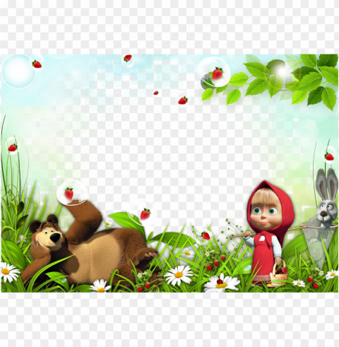 free download masha and the bear frame clipart masha - background masha and the bear PNG Image with Clear Isolation