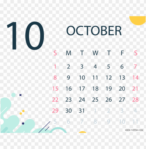  Download October 2023 Calendar Clear PNG Graphics Free