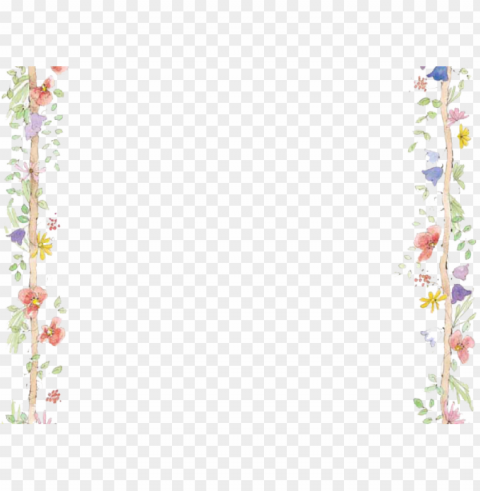 Free Flowers Border - Flower Frame A4 Transparent Background PNG Isolated Design