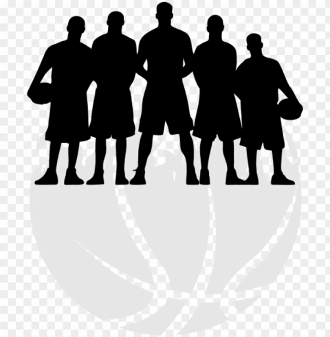 free girl basketball player silhouette - basketball team silhouette Isolated Artwork on HighQuality Transparent PNG
