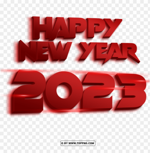 free happy new year 2023 red color 3d speed style PNG Object Isolated with Transparency - Image ID 719af764
