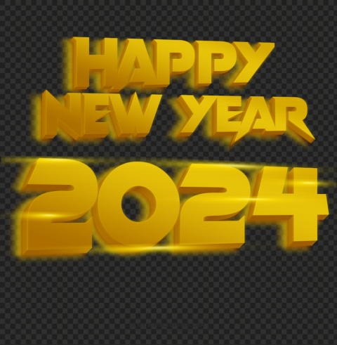 free happy new year 2024 gold 3d speed style PNG photo with transparency - Image ID a32c544f