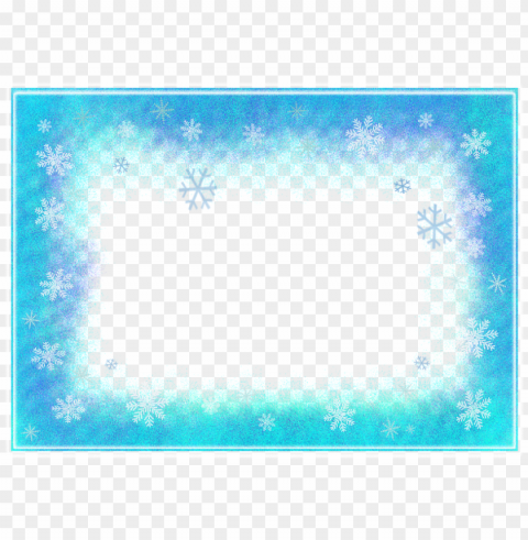 free ilration frame winter flakes snow icing image - border PNG with transparent bg