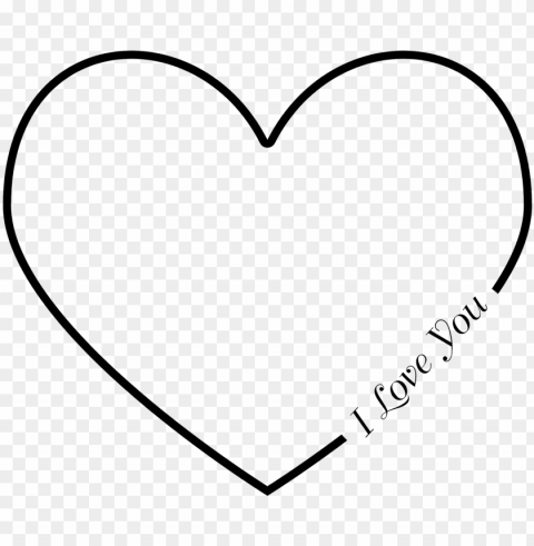 Free Large Images - Black Love Heart Outline Isolated Graphic On Clear PNG