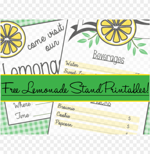 free lemonade stand poster & menu printable for kids - lemonade stand menu template Isolated Object with Transparent Background in PNG