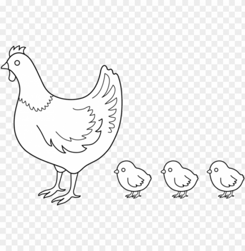 Free Library Chick Clipart Black And White - Hen With Chicks Drawi PNG Images Without Licensing