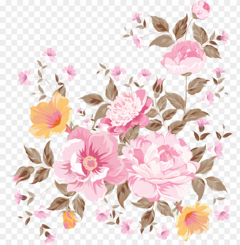 free library flor vector hand painted flower - beautiful flowers art PNG with Isolated Transparency