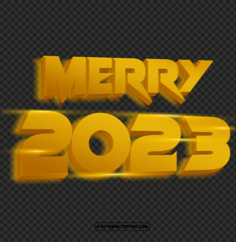 free merry 2023 gold 3d speed style PNG for presentations