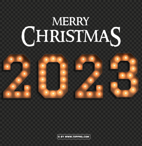 free merry christmas 3d marquee light 2023 file PNG picture