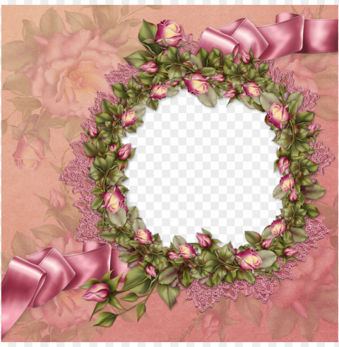 free pink vintage frame - rosa rosen und spitze-rahmen personifizieren 8 papierteller PNG Image with Clear Isolated Object