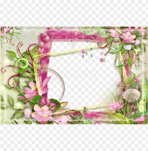 free best stock photos pink and green flowers - pink and green photo frame High-resolution transparent PNG images comprehensive assortment