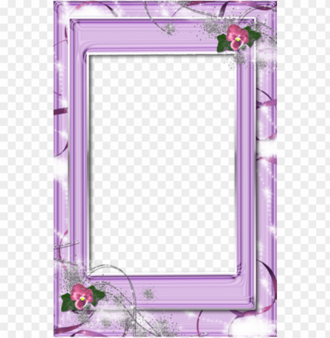 free best stock photos transparent violet frame - frame with flowers Isolated Item on Clear Background PNG