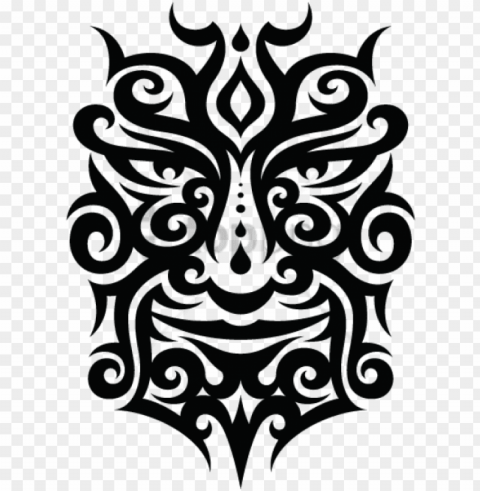 free color tattoo image with - tribal face tattoo Isolated Icon on Transparent PNG
