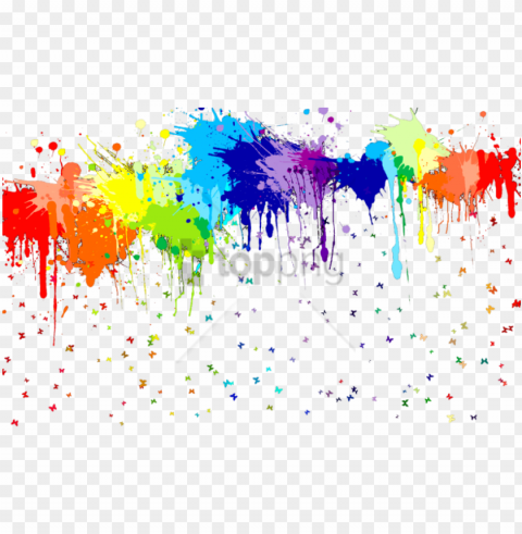 free colorful paint splatters image with - rainbow paint splatter PNG format