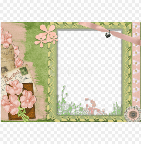 free cute pink and green frame - pink and green frames Transparent Background Isolated PNG Art