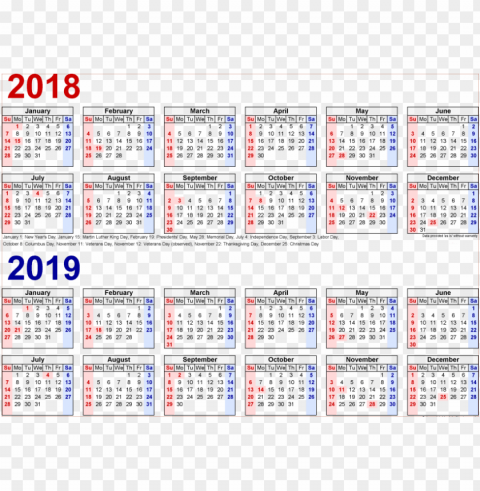 free download 2018 2019 calendar s images background - 2019 semi monthly payroll calendar PNG for educational projects