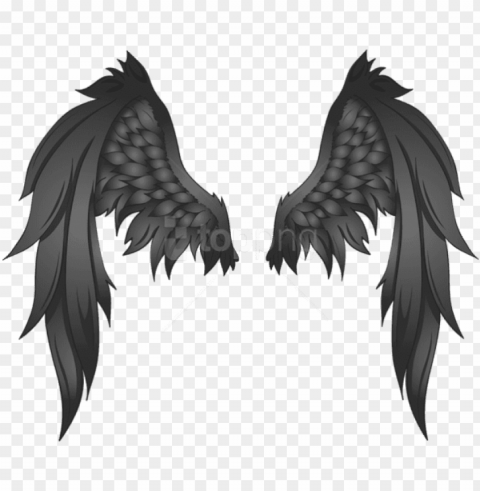 free download black wings clipart photo - black angel wings behind PNG transparent photos for presentations