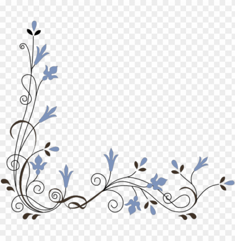 free download colorful floral corner borders - corner flower vector PNG clear background