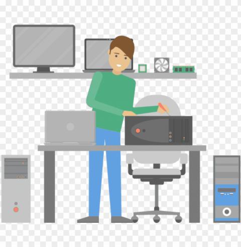 free download computer repair technician - standing desk PNG images with clear alpha layer