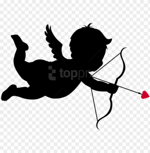free download cupid silhouettespicture images - valentines cupid clip art PNG Isolated Object with Clear Transparency