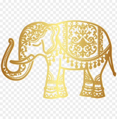 free download decorative gold indian elephant - gold elephant PNG with Clear Isolation on Transparent Background