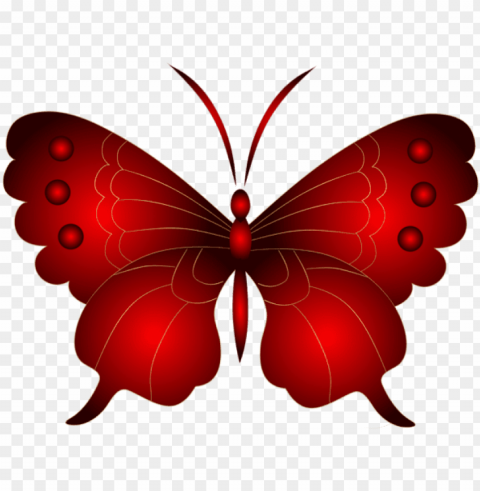 free download decorative red butterfly clipart - red butterfly Isolated Object on Transparent PNG
