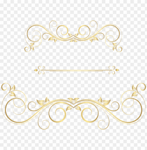 free download gold ornaments decorative clipart - calligraphy PNG files with clear backdrop assortment