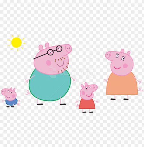 free download peppa pig family logo transparent - printable peppa pig family PNG photo with transparency