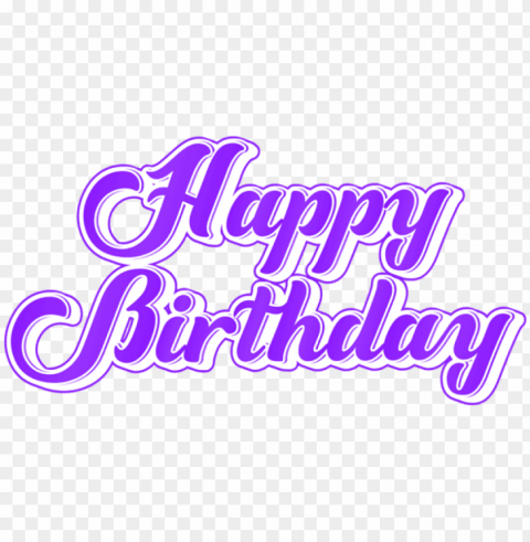 Free Download Purple Happy Birthday Images - Calligraphy Transparent Background PNG Isolated Art