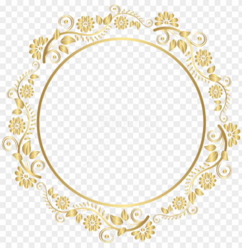 free download round gold border frame deco - gold round frame PNG Illustration Isolated on Transparent Backdrop
