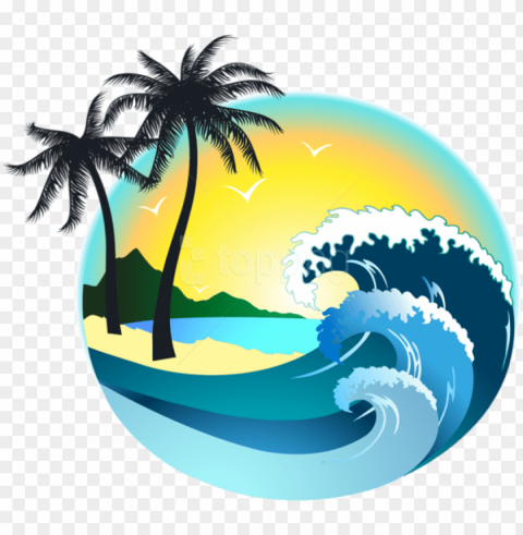free download summer sea decor clipart photo - beach wave wave clipart Transparent PNG Isolated Element