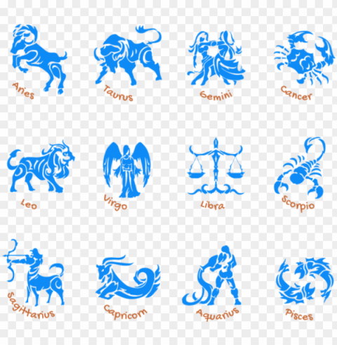 free download transparent blue zodiac signs set - zodiac signs as sailor moon characters PNG images with alpha transparency bulk