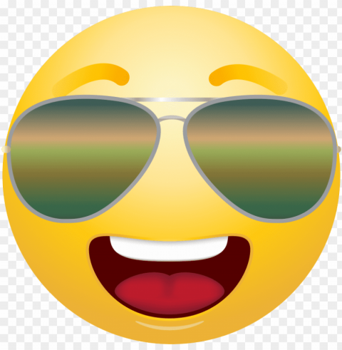 free emoticon with sunglasses images - glasses emoji Isolated PNG on Transparent Background