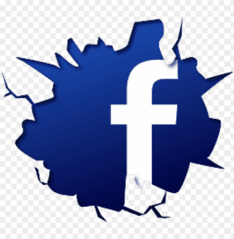  facebook logo fb crack break effect images - facebook logo cracked PNG for free purposes